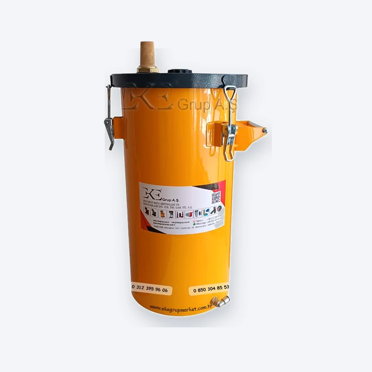 Elektrostatik Toz Boya Deposu 8lt Yuvarlak